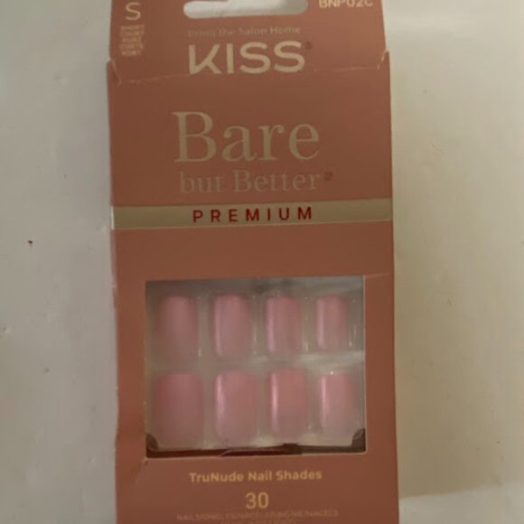 KISS Bare but Better Premium TruNude Press-On Nails Short Square  Pink 30 Count - Picture 2 of 6